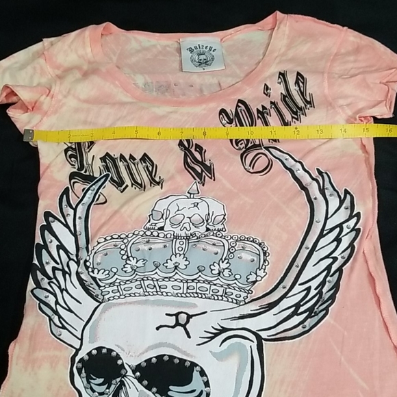 Bulzeye Graphic Love & Pride Skull  T-Shirt. S - Picture 9 of 11